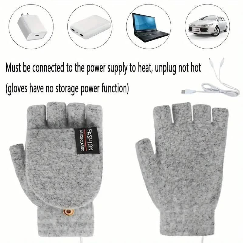 USB Electric Heating Adjustable Temperature Gloves